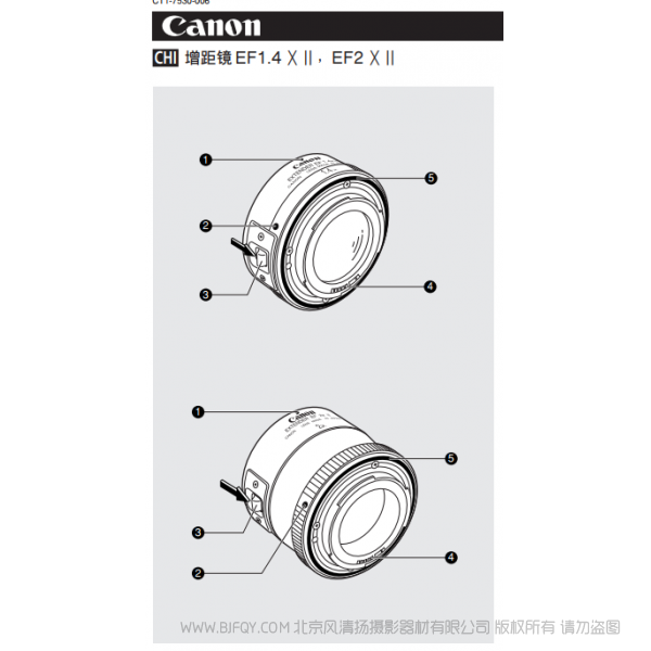 佳能 EXTENDER EF1.4X II, EXTENDER EF2X II 使用手冊 1.4倍 2倍二代 增距鏡 說明書下載 使用手冊 pdf 免費 操作指南 如何使用 快速上手